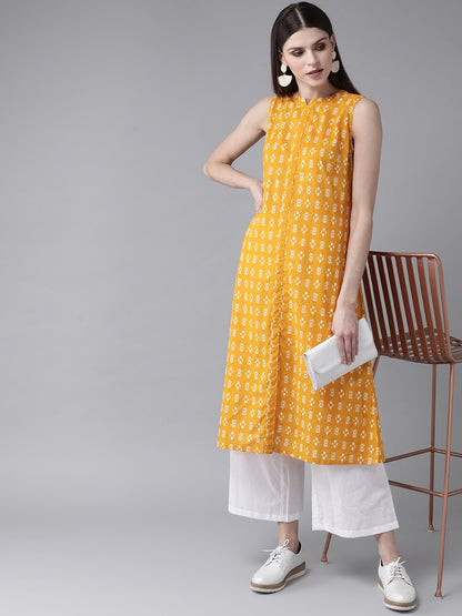 Women's Yellow Printed Kurta