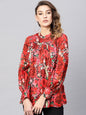 Women's Red & Black Printed Tunic