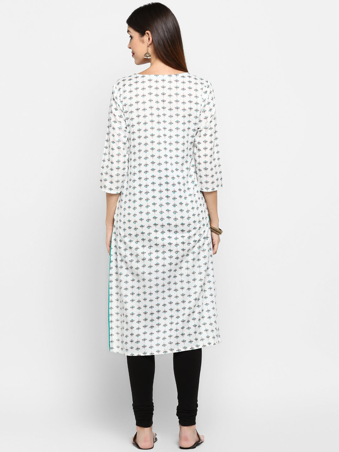 Women's White Cotton Kurta By Vbu