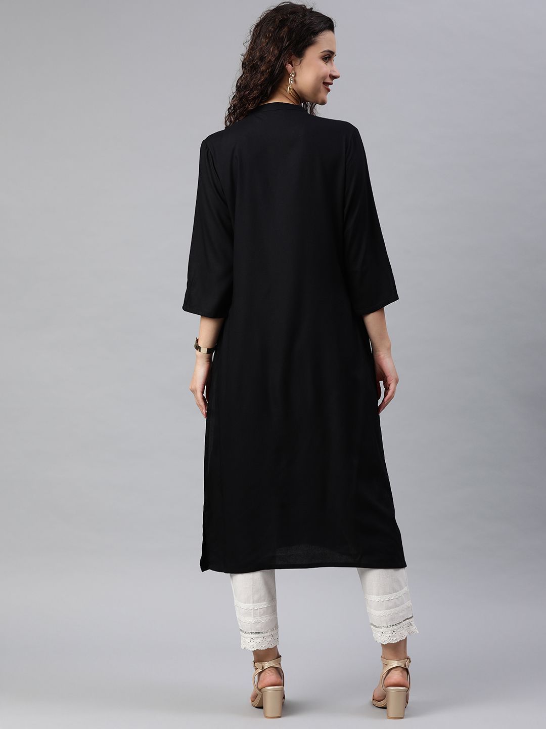 Women's Rayon Solid A-Line Kurta