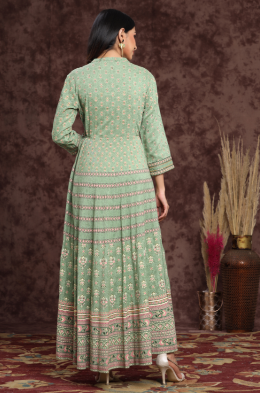 Women's Rayon Embroidered Flared Dress
