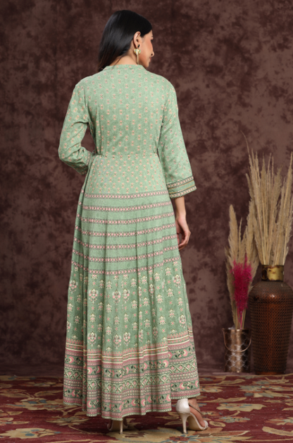 Women's Rayon Embroidered Flared Dress