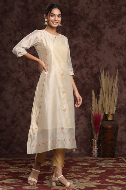 Women's Modal Chanderi Printed Straight Kurta
