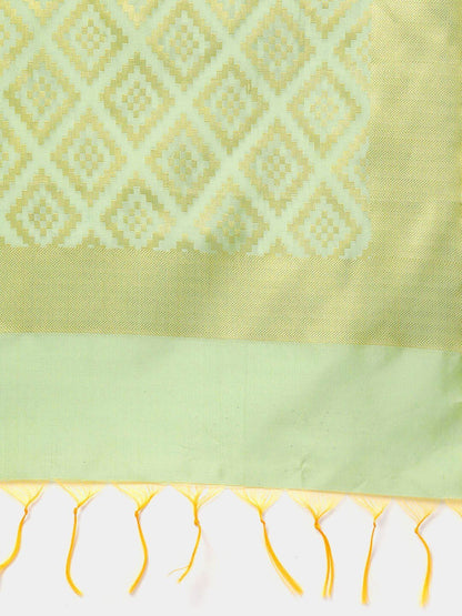 Women's Mint Woven Design Banarasi Dupatta