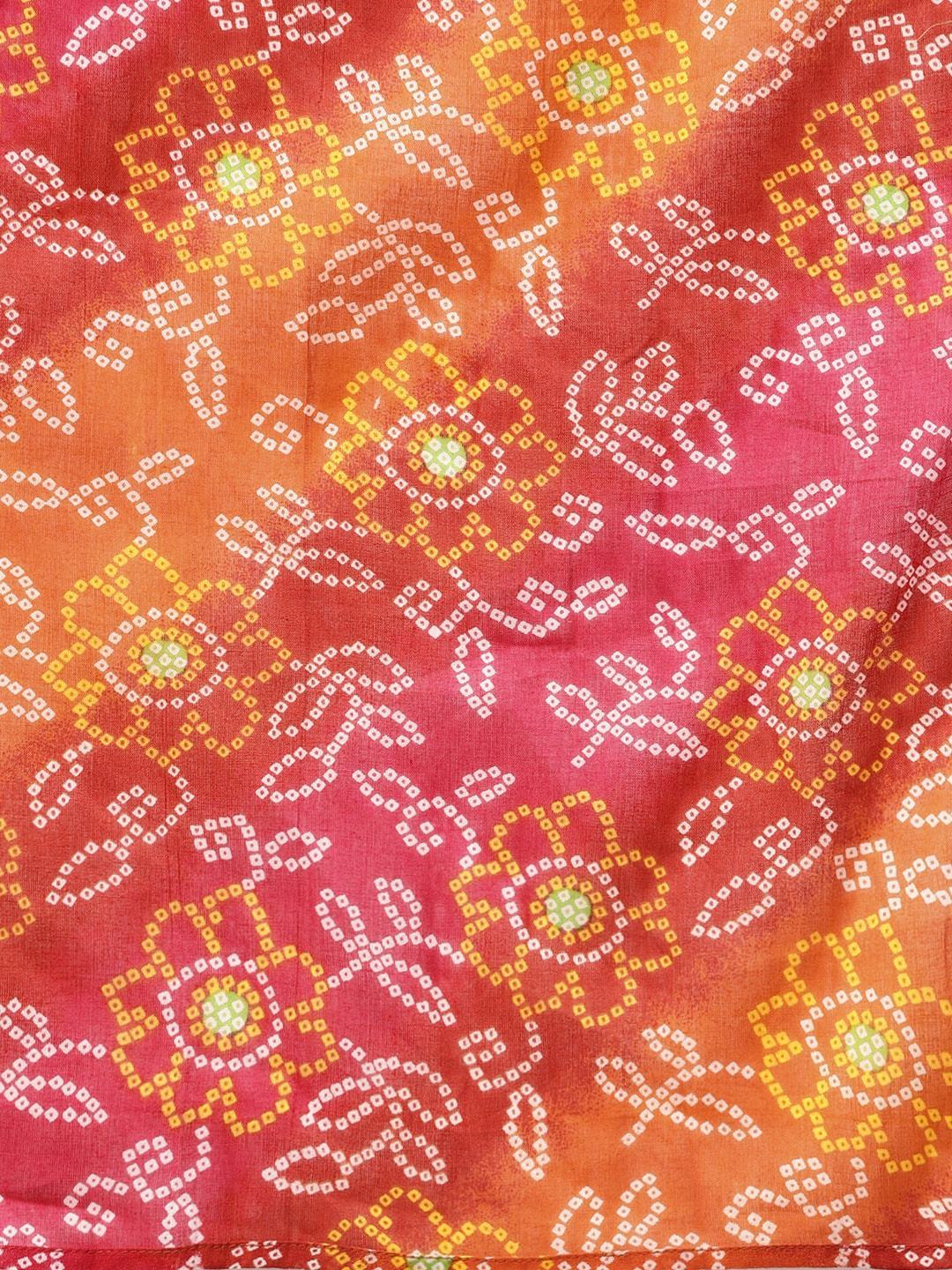 Women's  Navy Blue & Golden Printed A-Line Dress with Dupatta