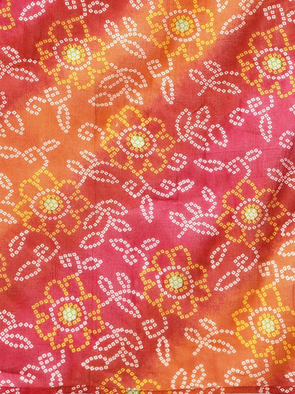 Women's  Navy Blue & Golden Printed A-Line Dress with Dupatta