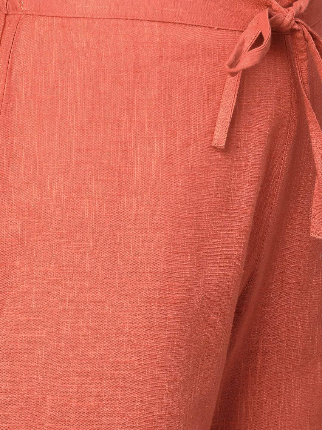 Women's  Off-White & Rust Orange Printed Kurta with Palazzos