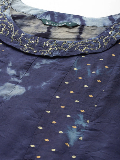 Women's Flared A-Line Dress (Blue)
