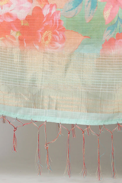 Women's Sea Green Color polyster Blend Digital Printed Dupatta