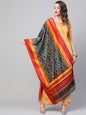 Women's Teal Printed Velvet Dupatta