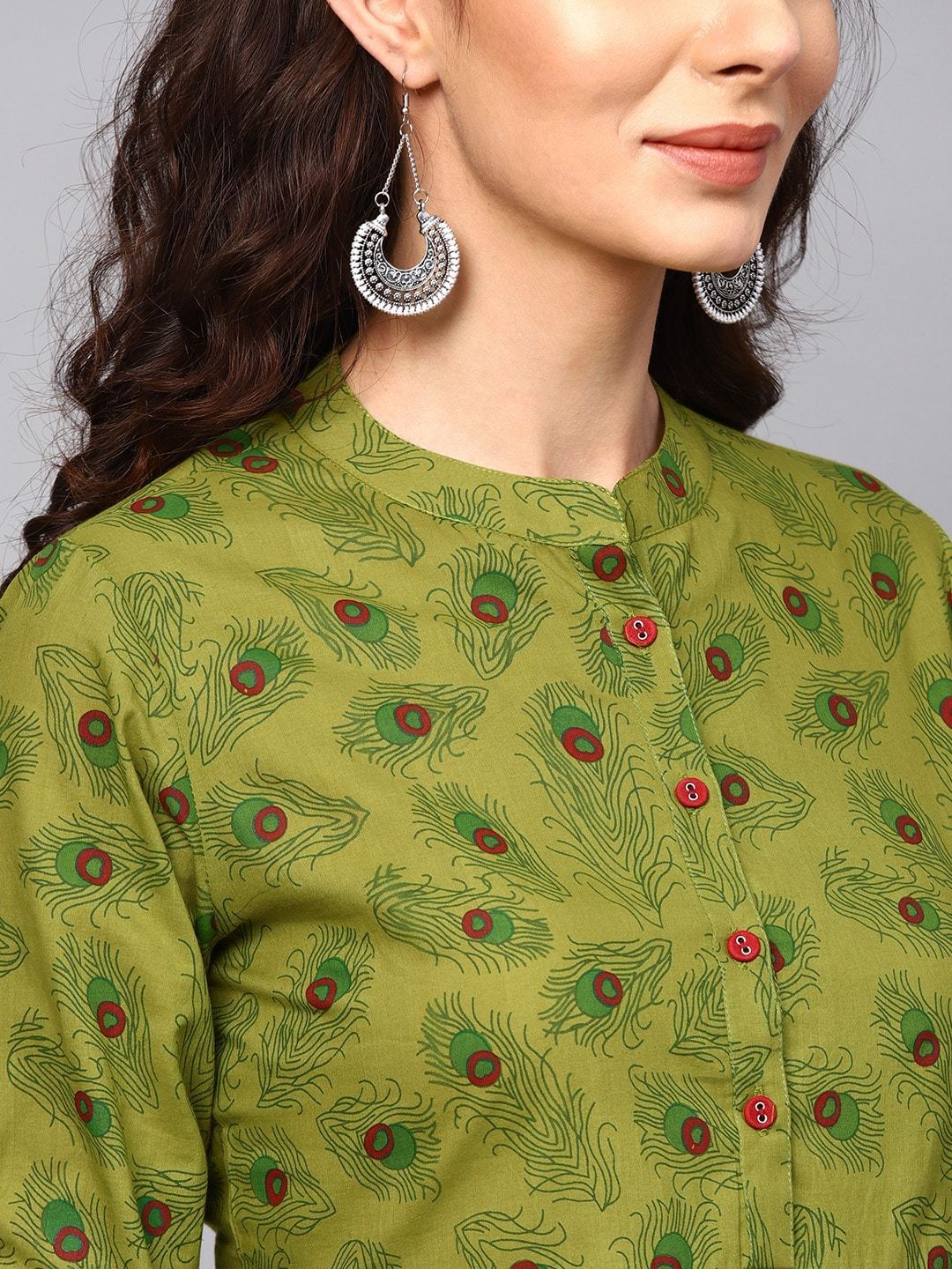 Women's  Green Printed Tunic