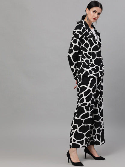 Women's Printed Coat with Palazzos