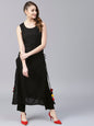 Women's  Black Solid Straight Kurta