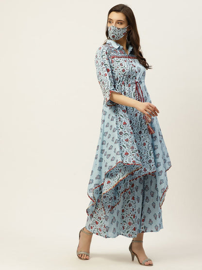 Women's Printed Asymmetric Tunic Palazzo Set