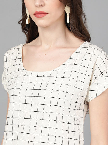 Women's  White & Pink Woven Design Kurta with Palazzos