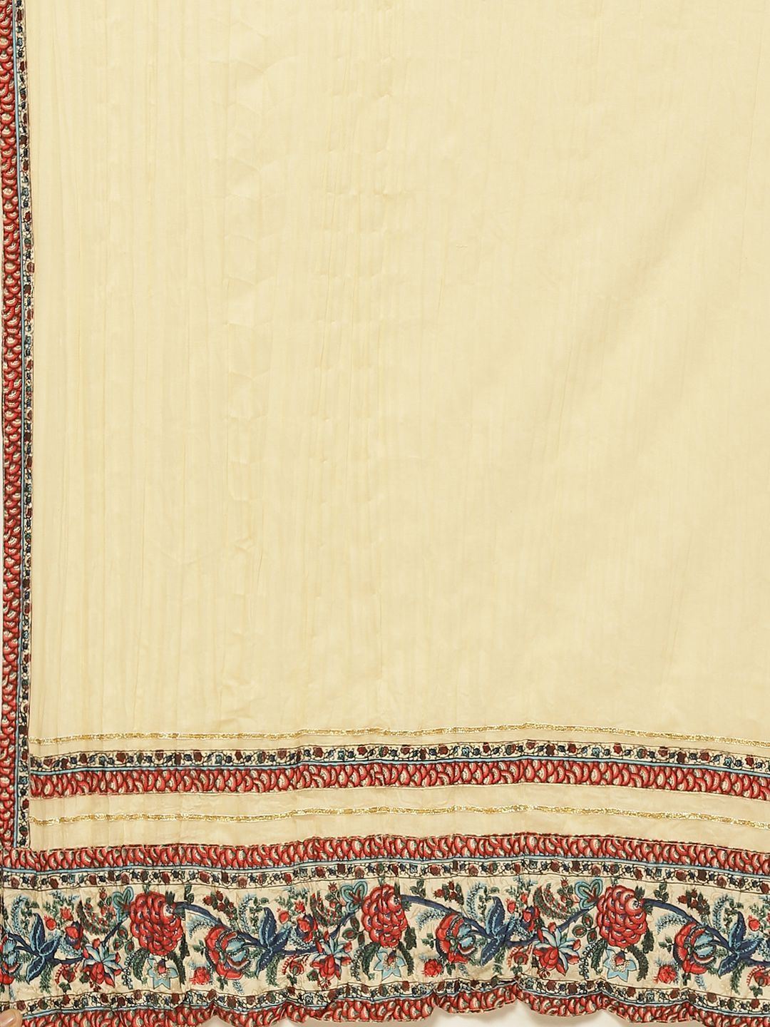 Women's Printed Flared Dress & Dupatta Set with Mask