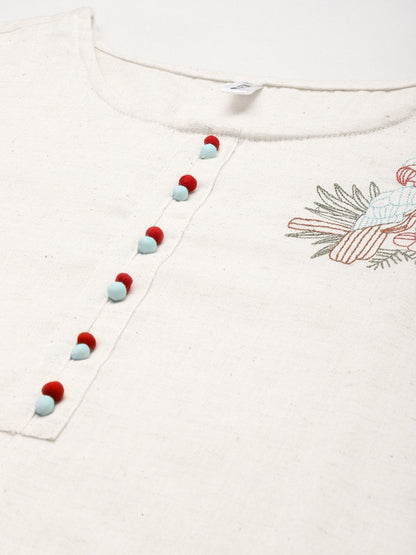 Women's Offwhite Solid Kurta Set