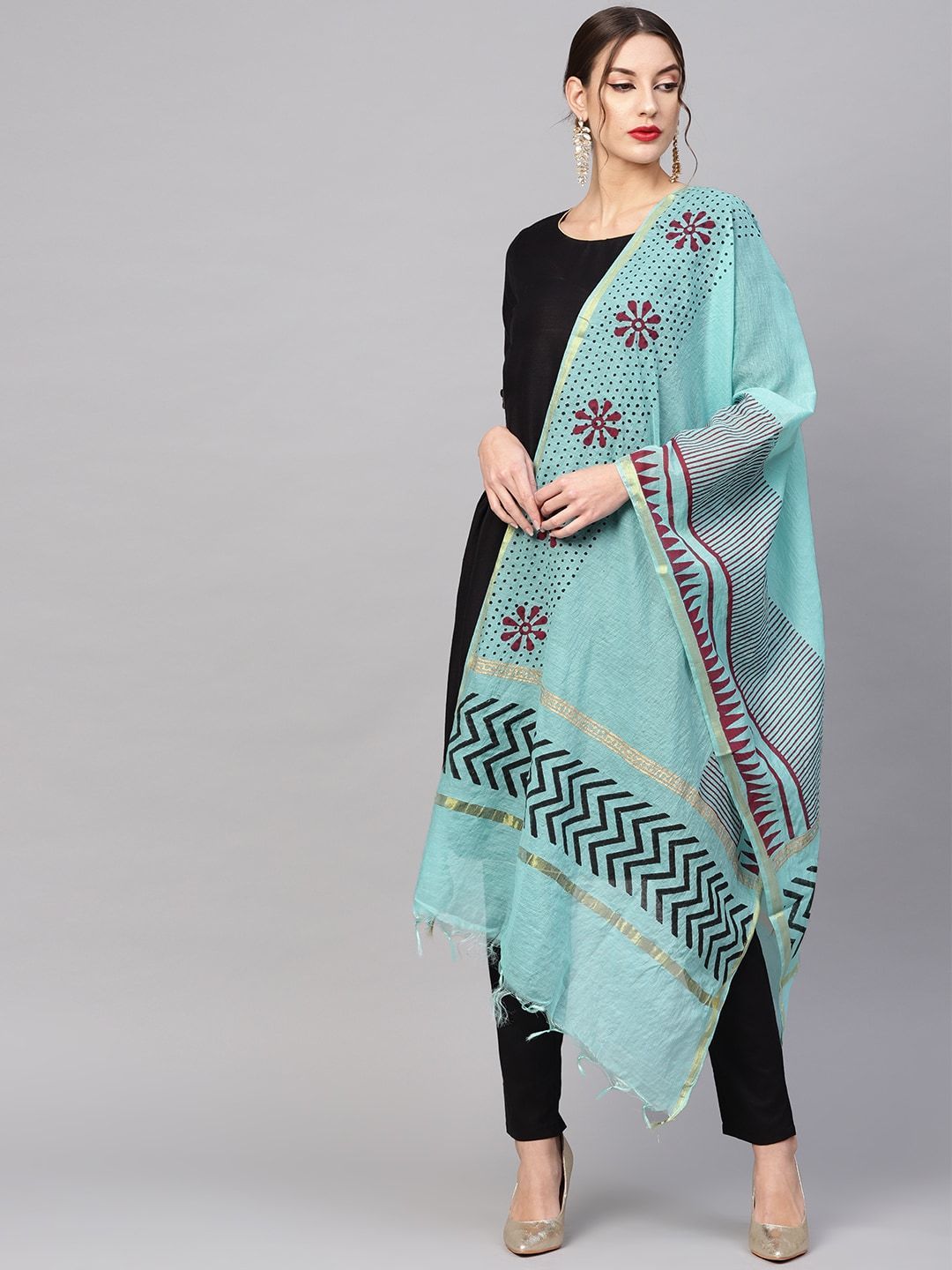 Women's  Block Printed Dupatta