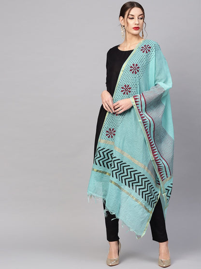 Women's  Block Printed Dupatta