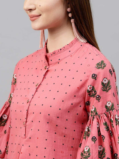 Women's Pink Printed Tunic