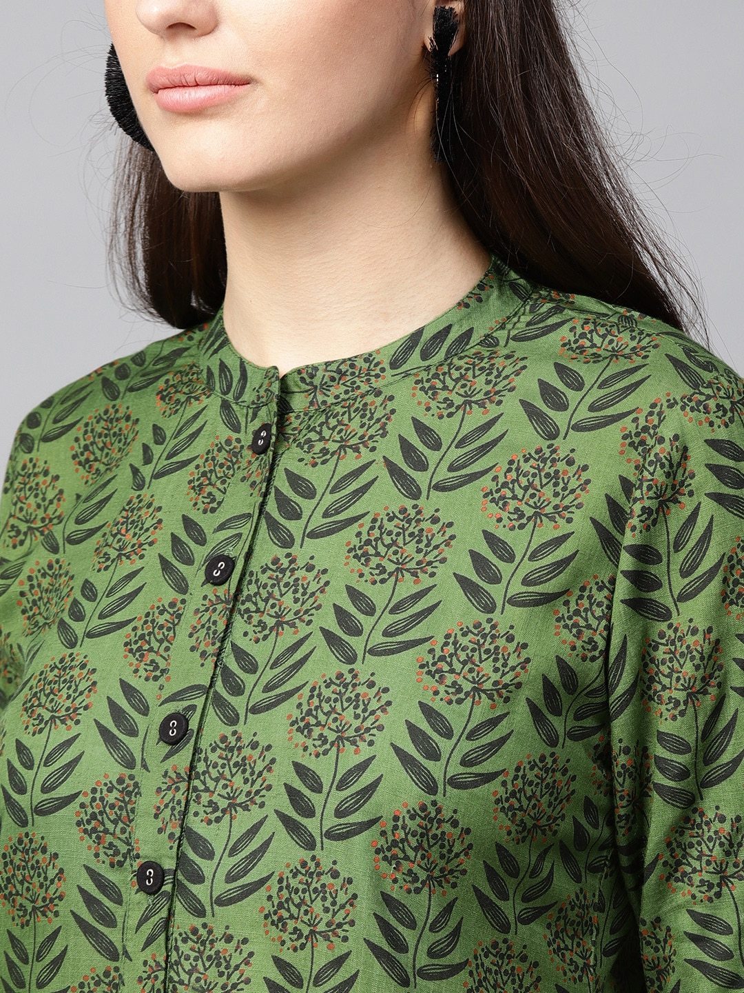 Women's  Green Printed Kurta with Palazzos