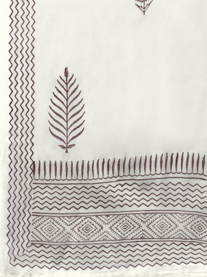 Women's Maroon & Offwhite Embroidered Kurta Set