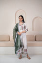 Womenâ€™s White Anarkali Gown with Dupatta by Myshka-
