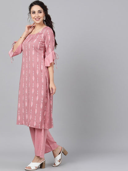 Women's  Mauve Printed Kurta with Palazzos