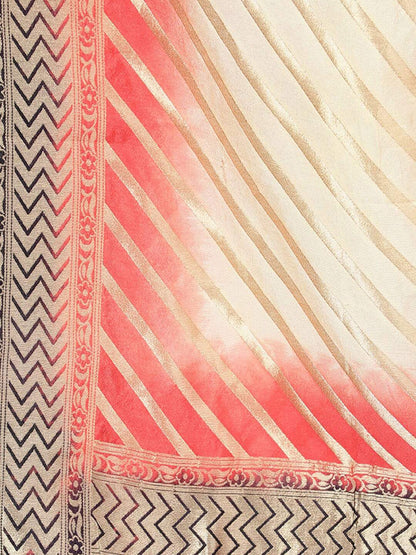 Women's  Pink Printed Maxi Dress With Dupatta