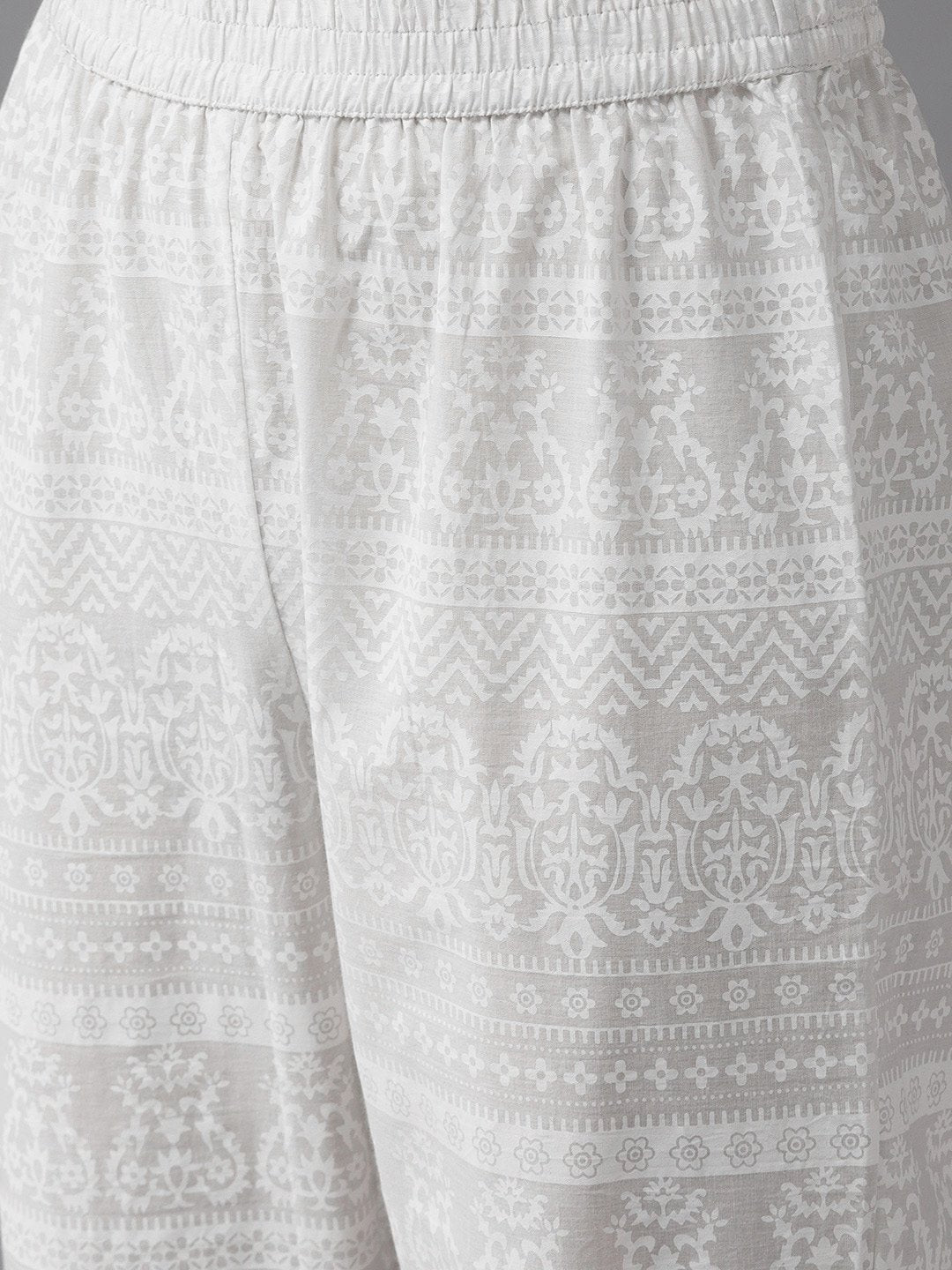 Women's Blue & White A-Line Kurta Set