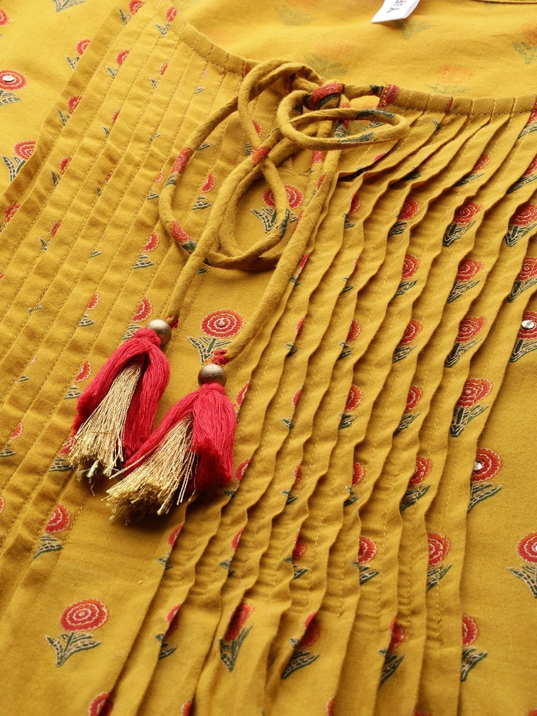 Women's Mustard Printed Dress