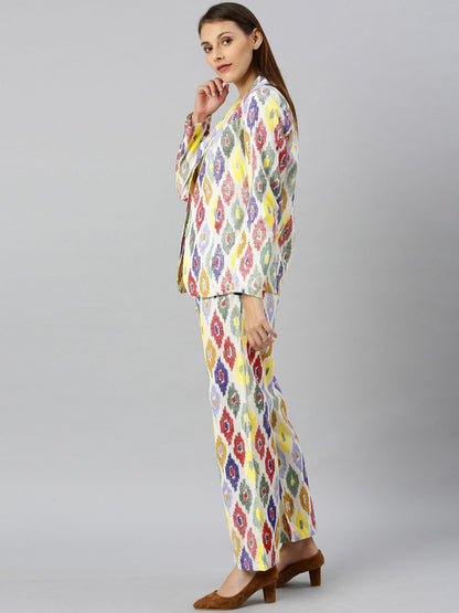 Women's Printed Coat with Trousers
