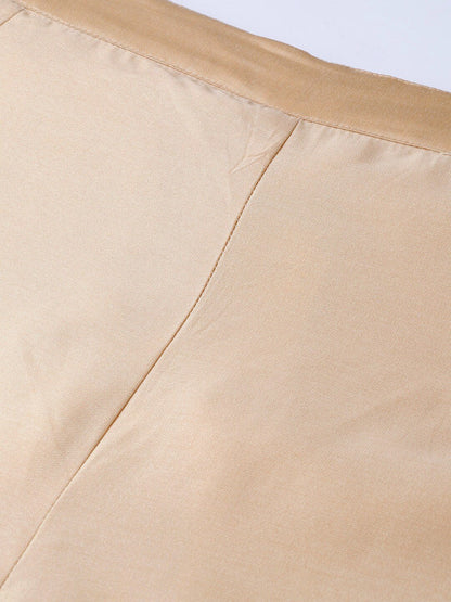 Women's  Beige Solid Straight Palazzos