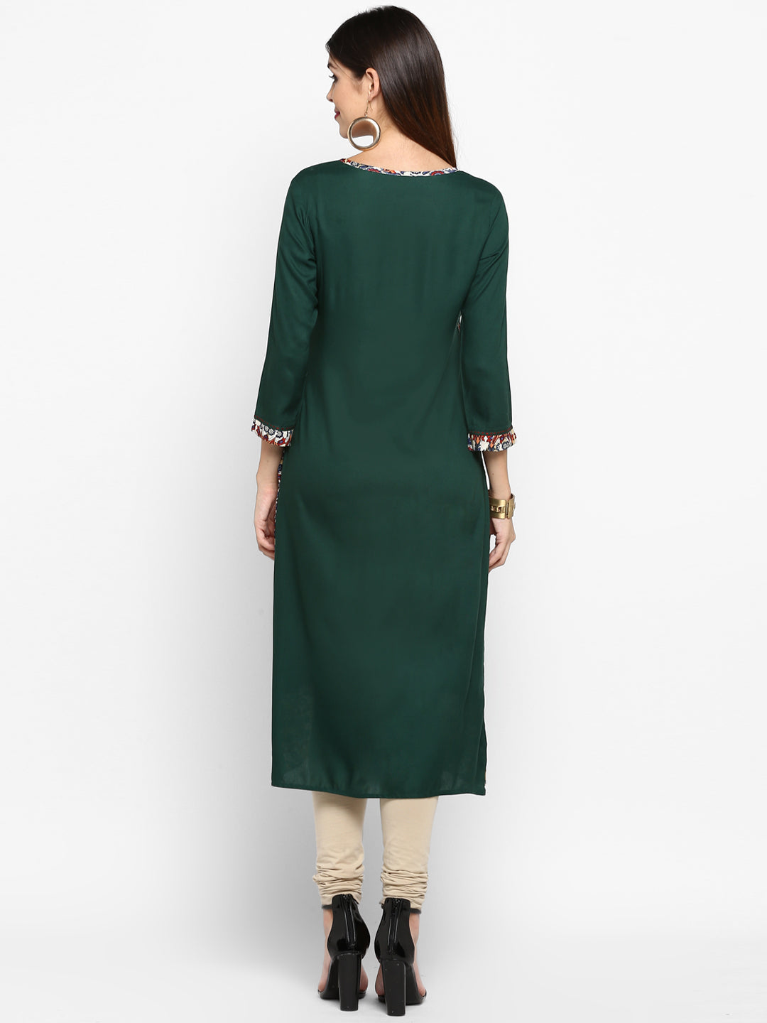 Women's Green Printed Kurta By Vbuyz- (