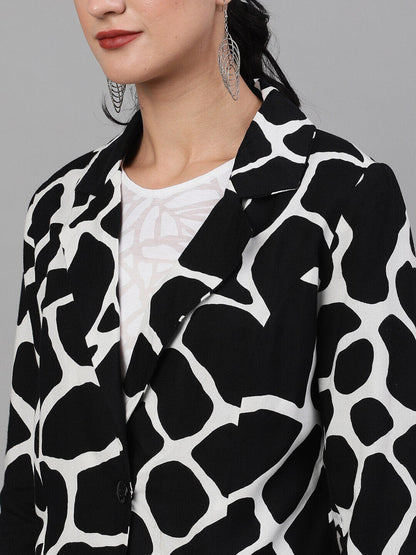 Women's Printed Coat with Palazzos