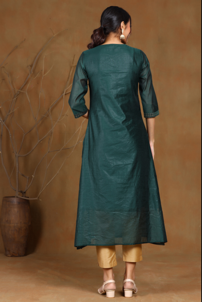 Women's Modal Chanderi Printed Straight Kurta
