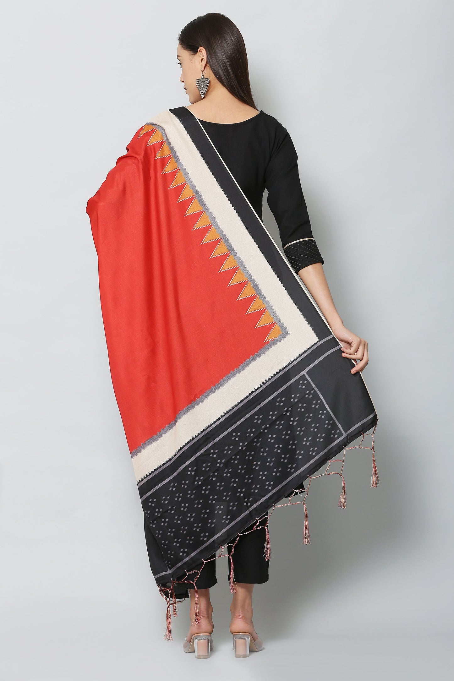 Women's Red Color Art Silk Digital Printed Dupatta