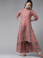 Women's Mexican Print Straight Kurta Palazzo Set