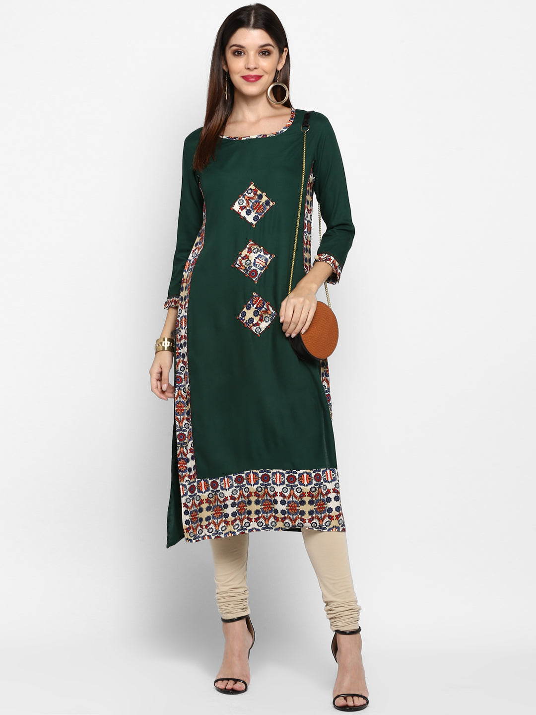 Women's Green Printed Kurta By Vbuyz- (