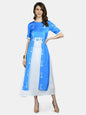 Women Blue Printed Dress by Myshka (