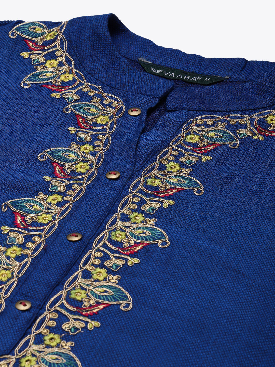 Women's Blue Rayon Blend Embroidered Straight Kurta Trouser Set With Dupatta