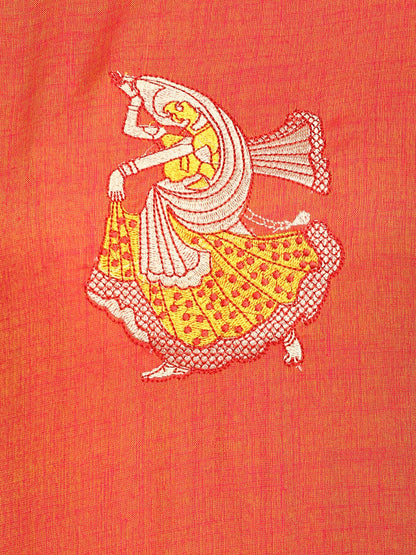 Women's Orange Color Rayon Straight Kurta  (1Pc)