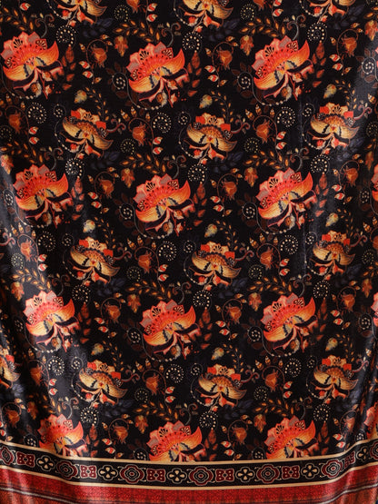 Women's Multicolored Polyster Velvet  Digital Printed Dupatta