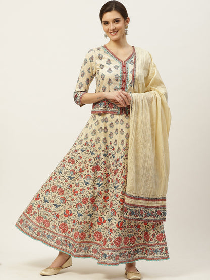 Women's Printed Lehenga Choli Dupatta Set