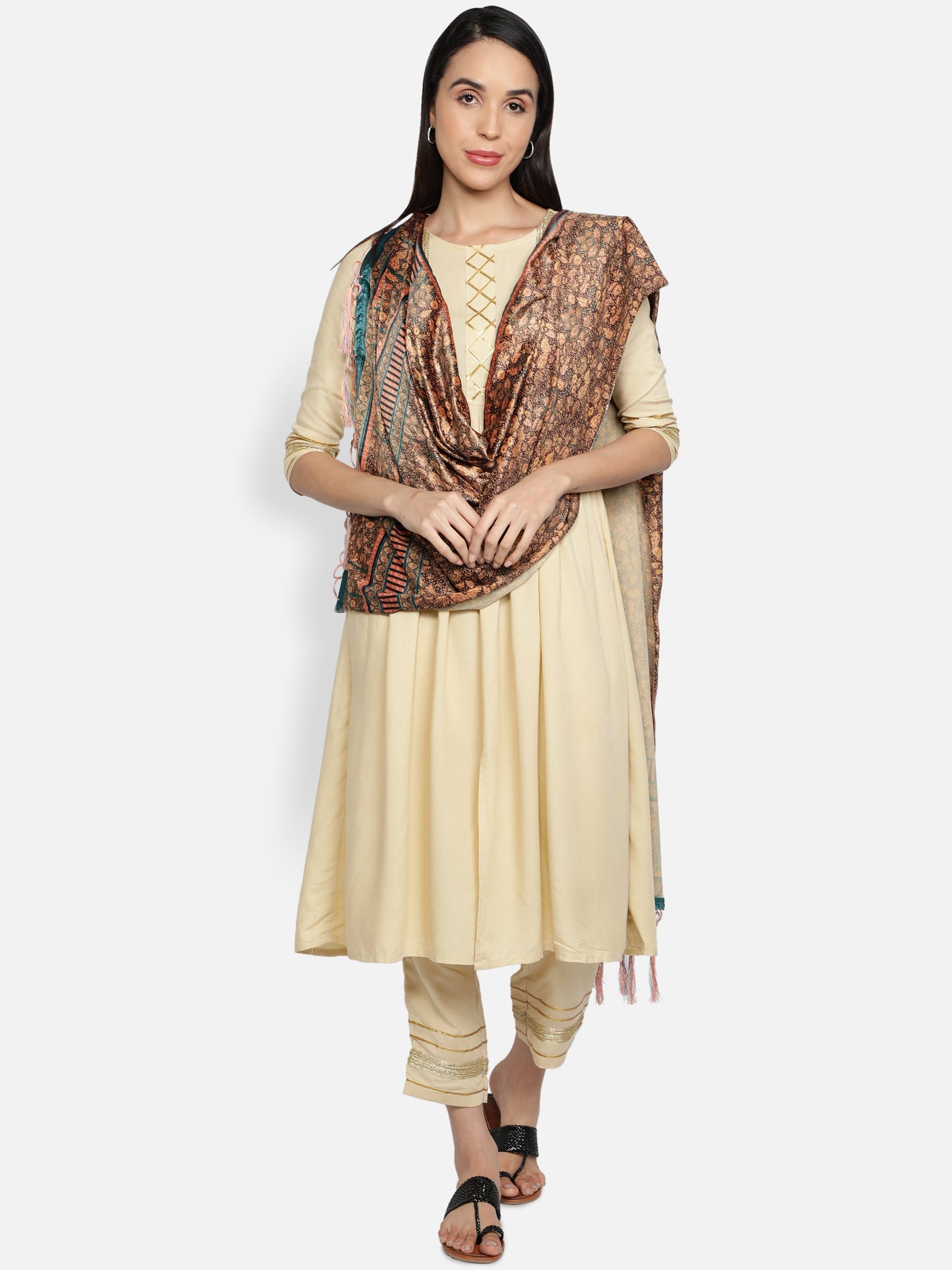Women's Multicolored Polyster Velvet  Digital Printed Dupatta