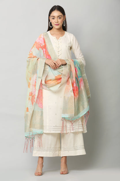 Women's Sea Green Color polyster Blend Digital Printed Dupatta
