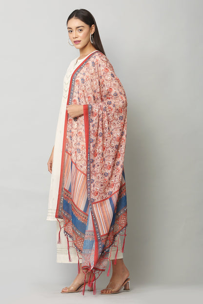 Women's Red Color Bandhani Digital Printed Dupatta