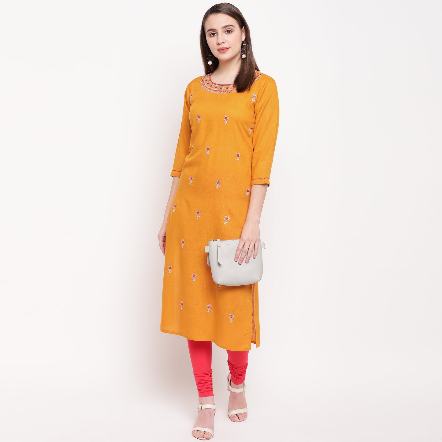Women's Yellow Rayon Kurta By Vbu