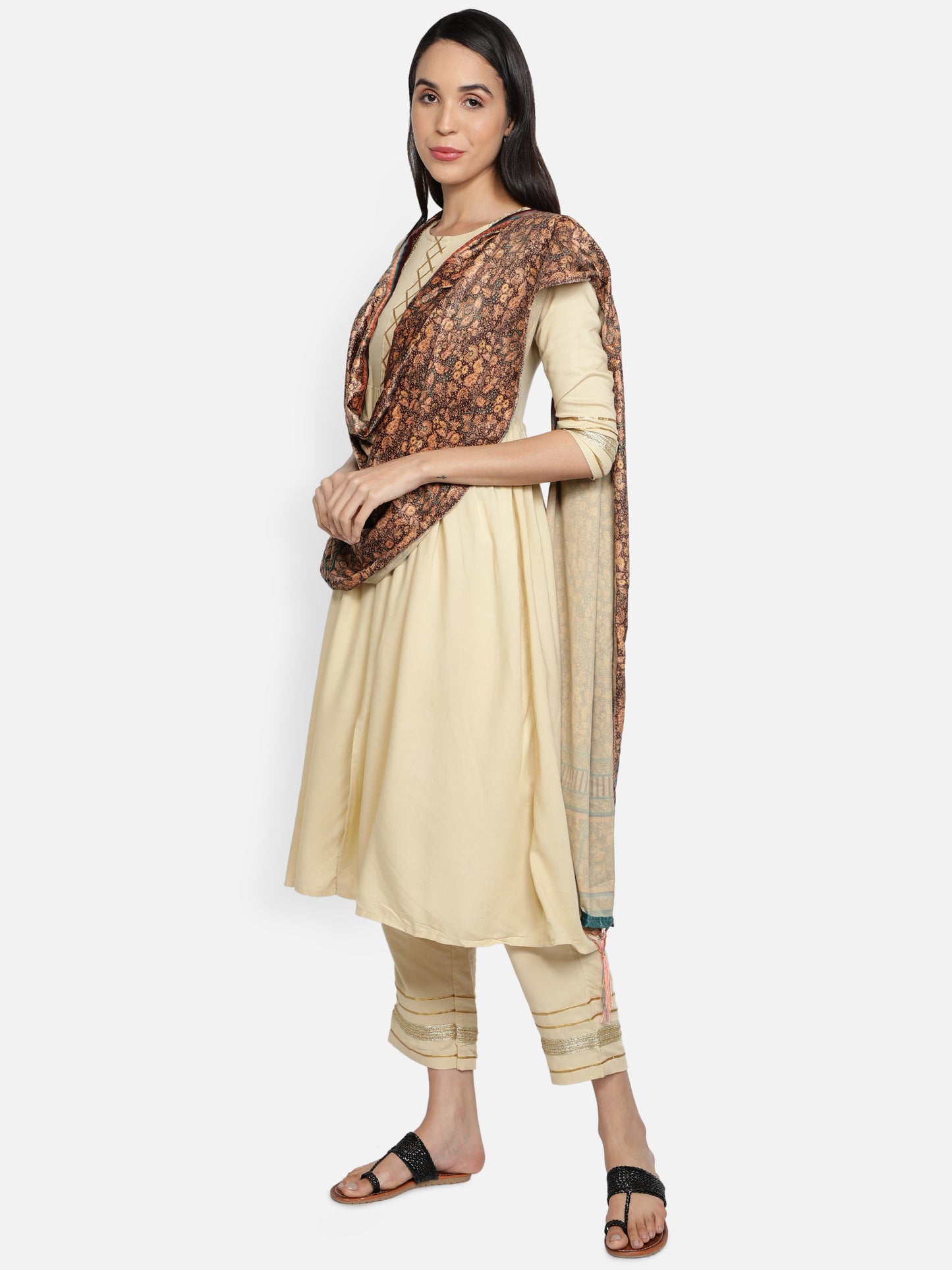 Women's Multicolored Polyster Velvet  Digital Printed Dupatta