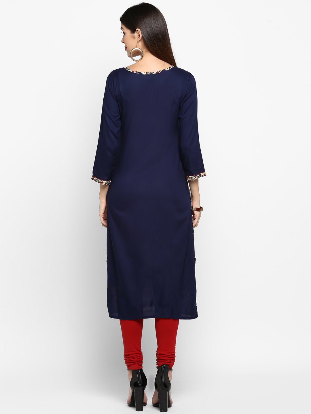Women's Printed Blue Kurta By Vbuyz- (